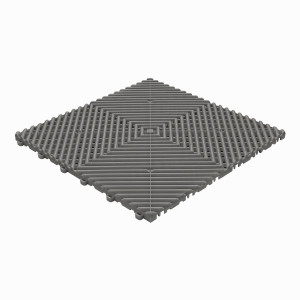 Terrassenfliese mit offene abgerundete Rippen dunkelgrau